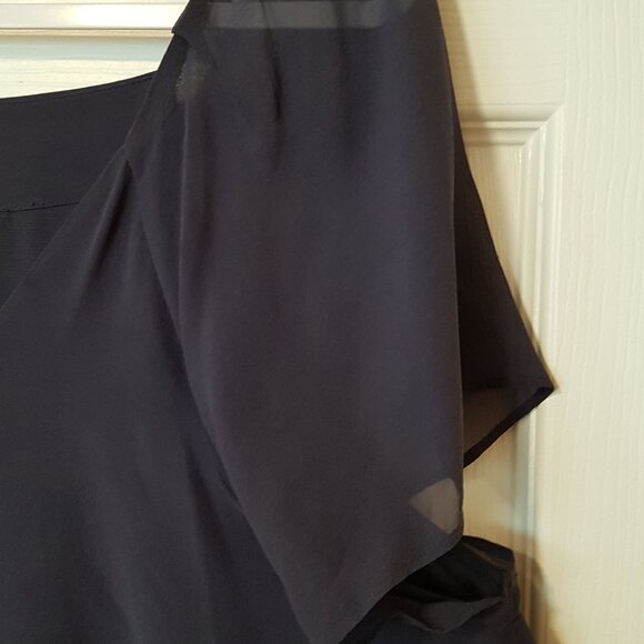 Jacques Vert Women's Double Silky Layer Ruffle Top ~ Sz XL (16) (tags removed) ~ - Picture 3 of 5